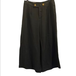 High waisted wide leg black trousers